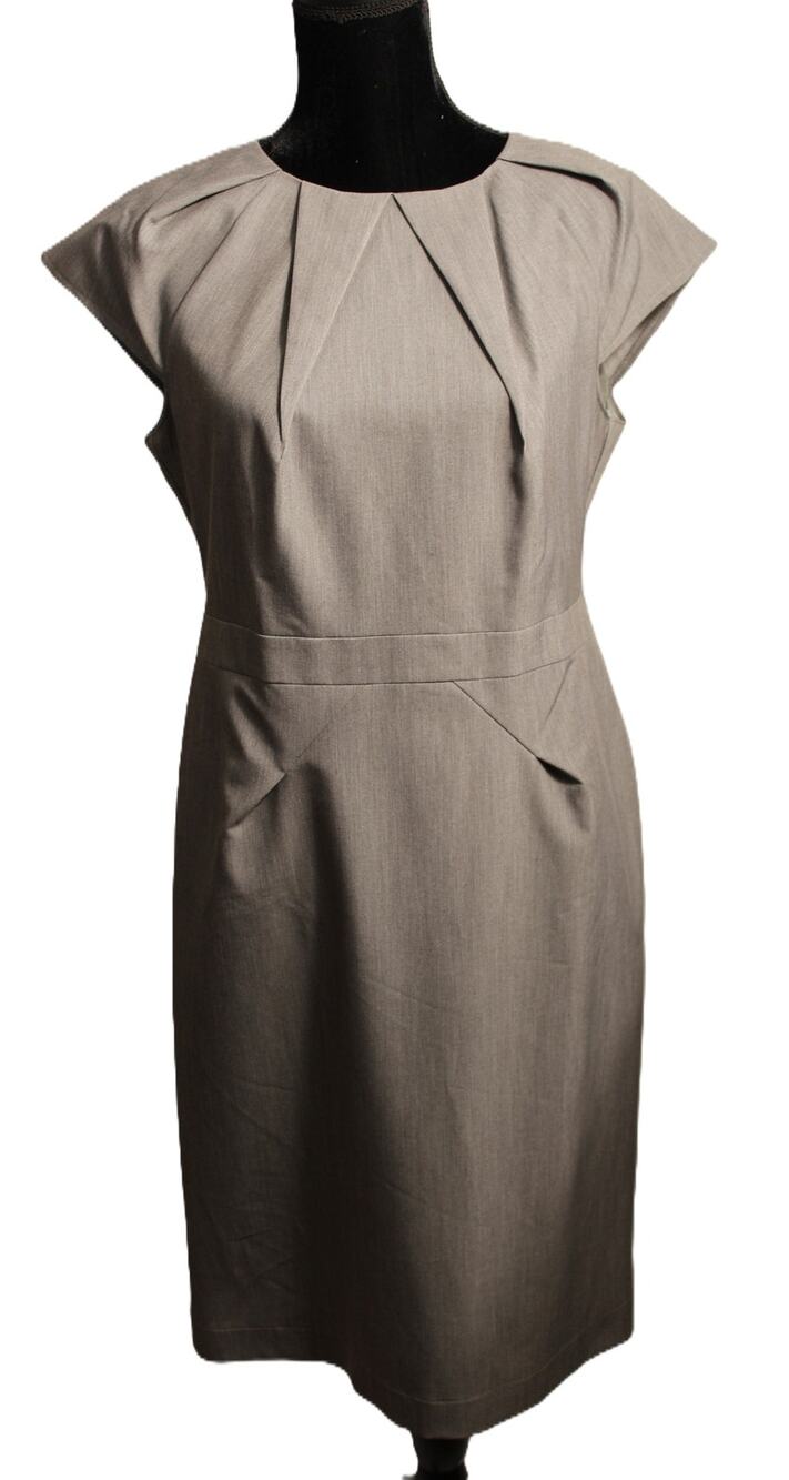 Nife Women's Gray Sheath Dress Size EU 42 (10-12)  Cap Sleeve Dress